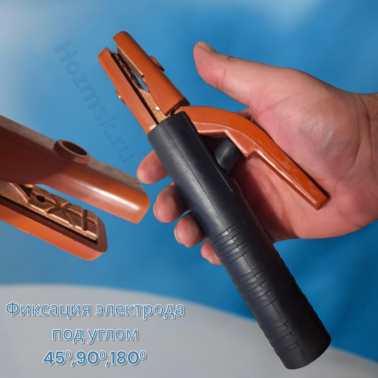 электродержатель 500 a, латунь, 45/90/180⁰, рукоять термопластик, эконом, "maximum" mx 06164 оптом