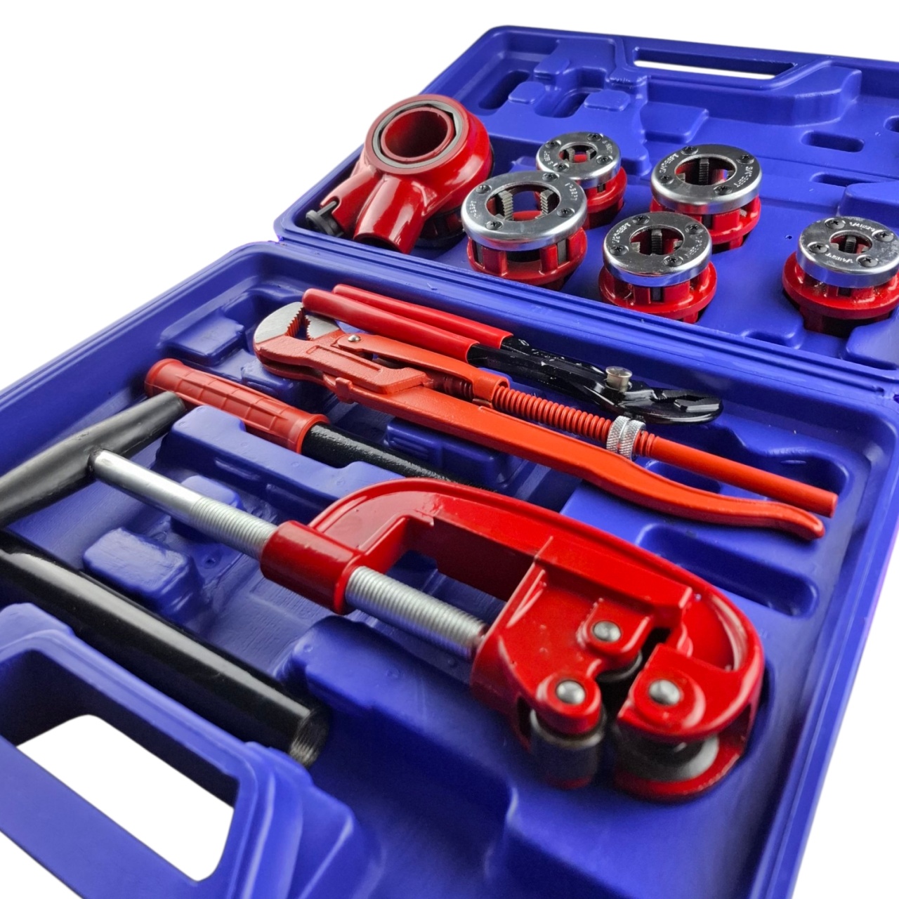 Набор для нарезания резьбы 11 предметов, в пластиковом кейсе оптом